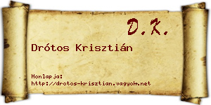 Drótos Krisztián névjegykártya
