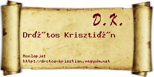 Drótos Krisztián névjegykártya